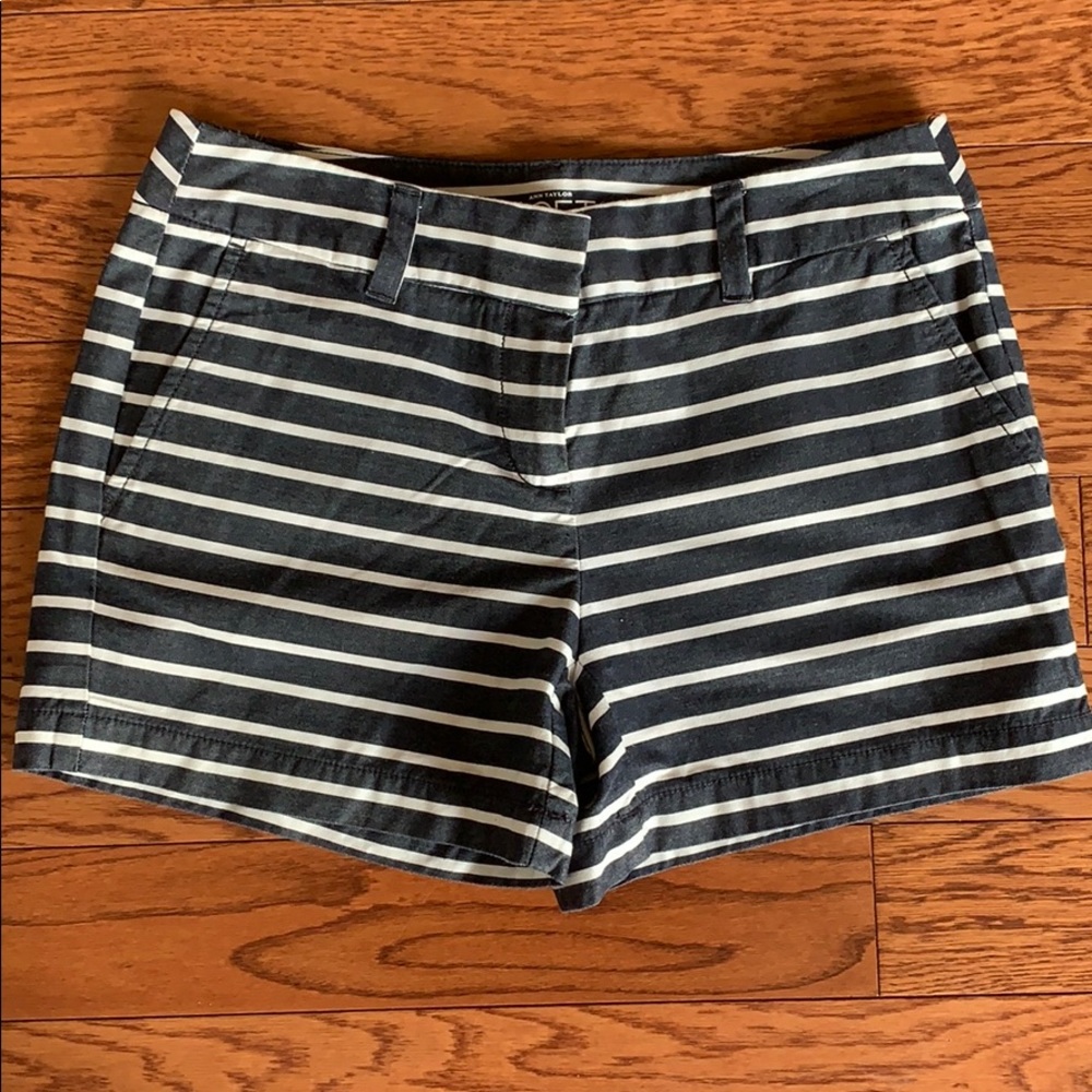 Navy and white stripped shorts